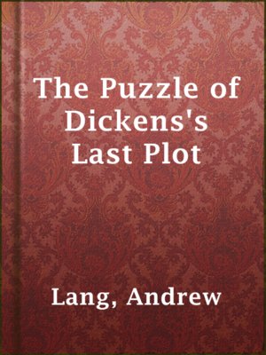 cover image of The Puzzle of Dickens's Last Plot